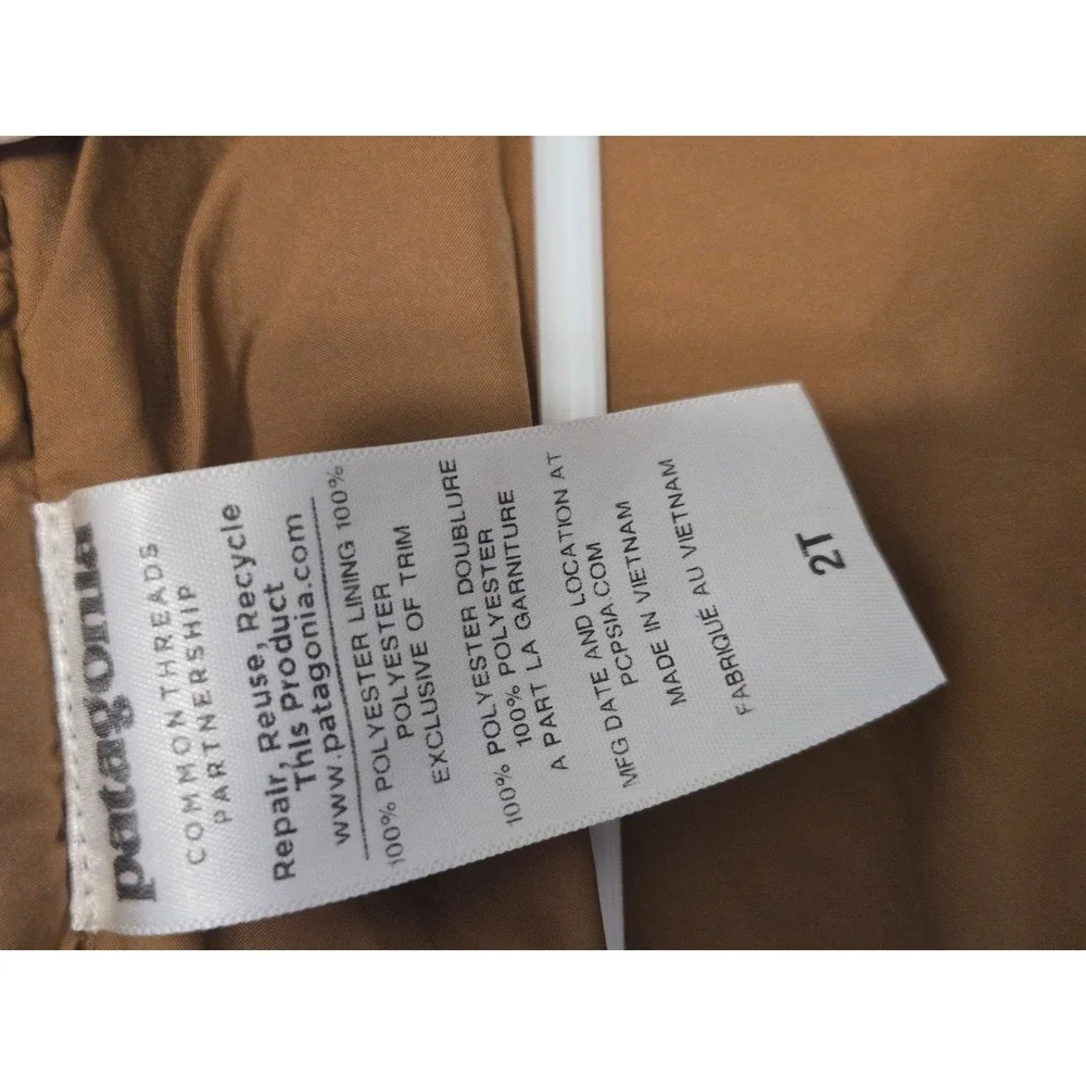 Patagonia Kids Retro-X Fleece Vest Brown Patterned Toddler 2T Full Zip 61035